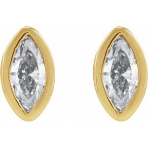 Marquise Bezel-Set Stud Earrings