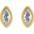Marquise Bezel-Set Stud Earrings