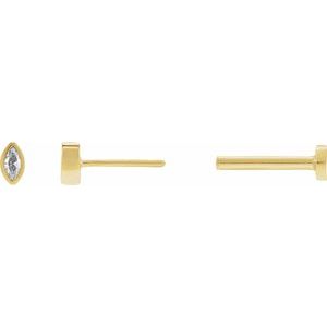 Marquise Bezel-Set Stud Earrings