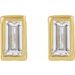 Straight Baguette Bezel-Set Stud Earrings