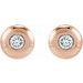 Round Bezel-Set Stud Earrings