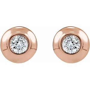 Round Bezel-Set Stud Earrings