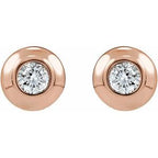 Round Bezel-Set Stud Earrings