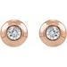 Round Bezel-Set Stud Earrings