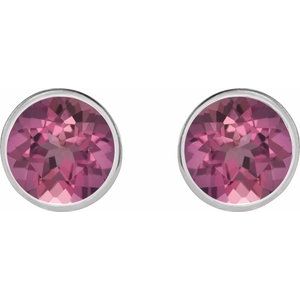 Bezel-Set Stud Earrings