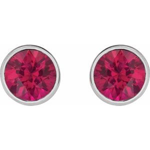 Bezel-Set Stud Earrings