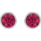 Bezel-Set Stud Earrings