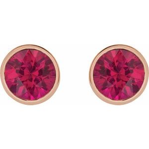 Bezel-Set Stud Earrings