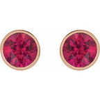 Bezel-Set Stud Earrings