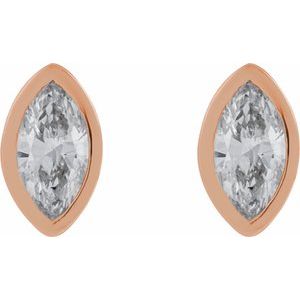 Marquise Bezel-Set Stud Earrings