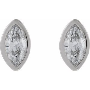 Marquise Bezel-Set Stud Earrings