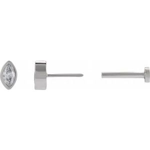 Marquise Bezel-Set Stud Earrings