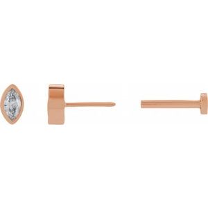 Marquise Bezel-Set Stud Earrings