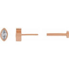 Marquise Bezel-Set Stud Earrings