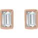 Straight Baguette Bezel-Set Stud Earrings