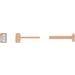 Straight Baguette Bezel-Set Stud Earrings