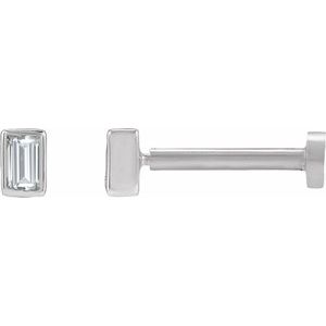 Straight Baguette Bezel-Set Stud Earrings