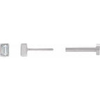 Straight Baguette Bezel-Set Stud Earrings