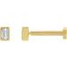Straight Baguette Bezel-Set Stud Earrings