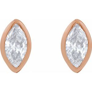 Marquise Bezel-Set Stud Earrings