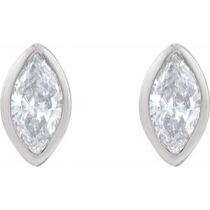 Marquise Bezel-Set Stud Earrings
