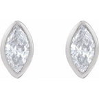 Marquise Bezel-Set Stud Earrings