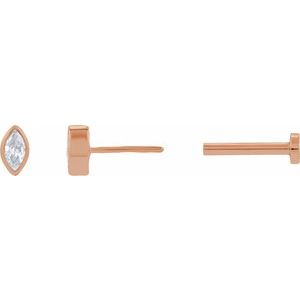 Marquise Bezel-Set Stud Earrings