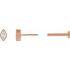 Marquise Bezel-Set Stud Earrings