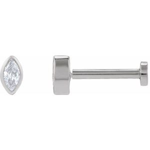 Marquise Bezel-Set Stud Earrings