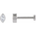Marquise Bezel-Set Stud Earrings