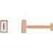 Straight Baguette Bezel-Set Stud Earrings