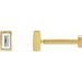 Straight Baguette Bezel-Set Stud Earrings