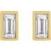 Straight Baguette Bezel-Set Stud Earrings