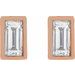 Straight Baguette Bezel-Set Stud Earrings