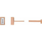 Straight Baguette Bezel-Set Stud Earrings