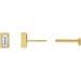 Straight Baguette Bezel-Set Stud Earrings