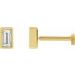 Straight Baguette Bezel-Set Stud Earrings