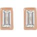 Straight Baguette Bezel-Set Stud Earrings