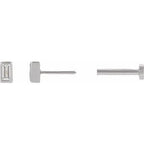 Straight Baguette Bezel-Set Stud Earrings