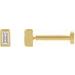 Straight Baguette Bezel-Set Stud Earrings