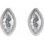 Marquise Bezel-Set Stud Earrings