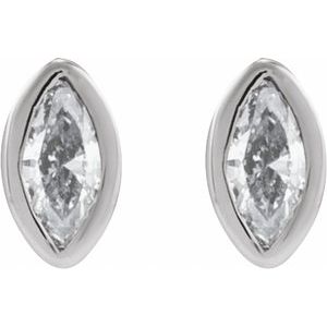 Marquise Bezel-Set Stud Earrings