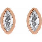 Marquise Bezel-Set Stud Earrings