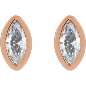 Marquise Bezel-Set Stud Earrings