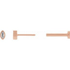 Marquise Bezel-Set Stud Earrings
