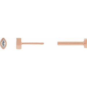 Marquise Bezel-Set Stud Earrings