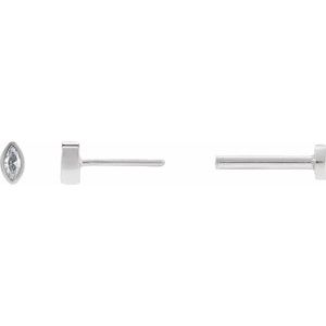 Marquise Bezel-Set Stud Earrings