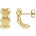Electroform Puffed Hearts J-Hoop Earrings