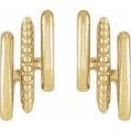 Beaded Stacked Triple Hoop Earrings