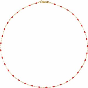 1.6 mm Enamel Bead Paperclip-Style Chain